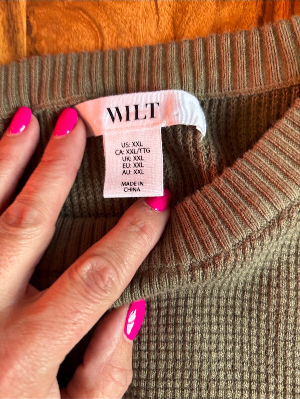 Wilt Olive Green Lightweight Knit Sweater - Picture 6 of 8